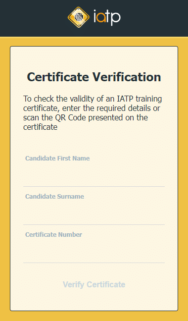 IATP asbestos awareness course certificate verifier preview