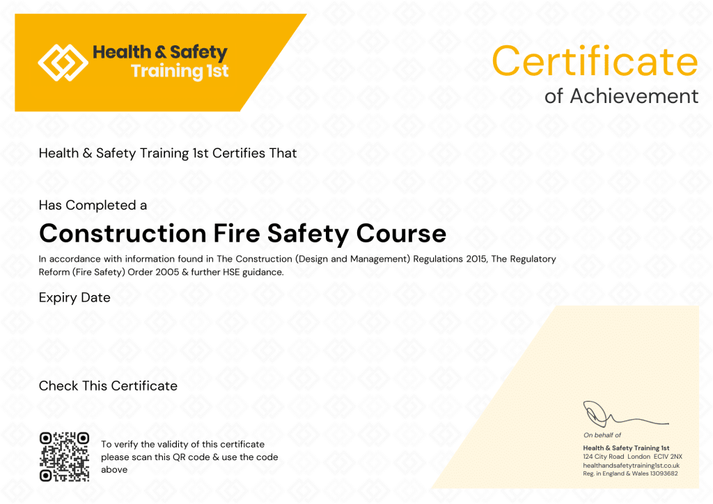 Construction Fire Safety Certificate
