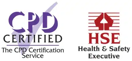 CPD Certified and Health and Safety Executive logos