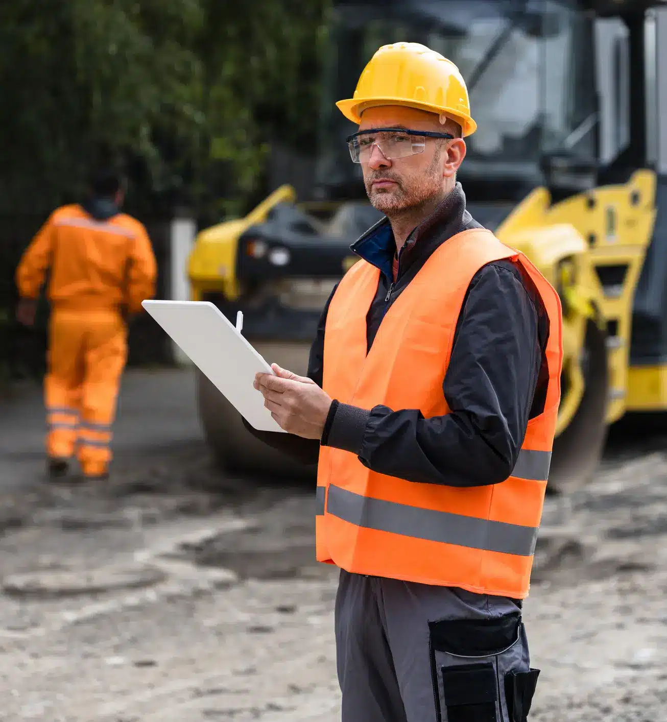 Construction Supervisor with  clip board