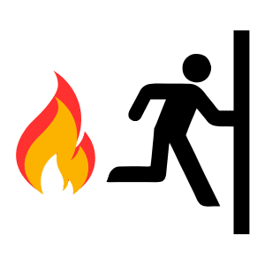 Screenshot of Fire Risk Assessment mock test with multiple-choice health and safety questions