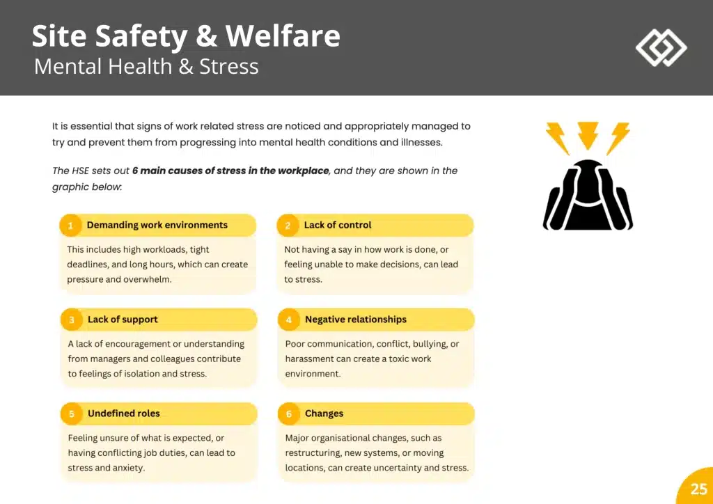 Example course page on Guidance  for supervisors on mental health and stress