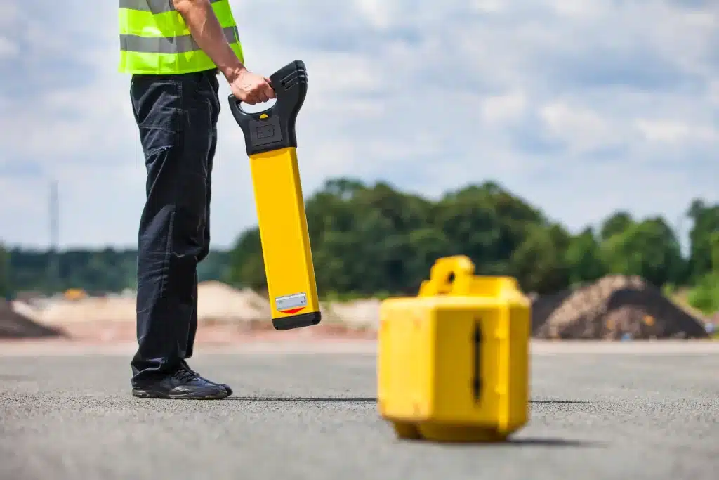 Trained Operative using Genny equipment  to identify buried services
